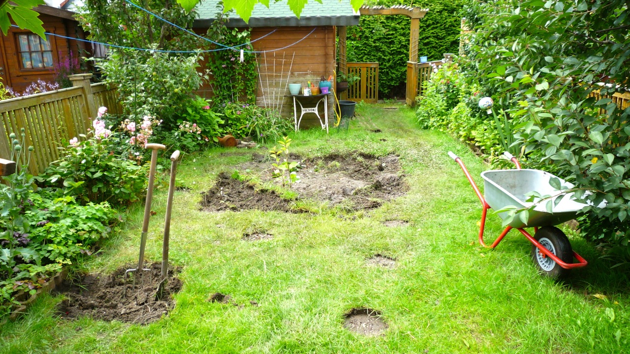 Schritt 04 Projektstart der GartenNeugestaltung Holzverbunden